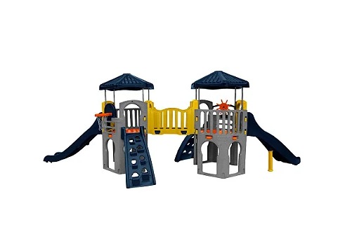 Brinquedo de pl�stico polietileno modular  2 tores com telhadinho, escorregadores e escaladas.